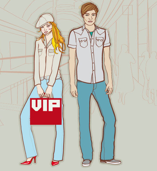 Ilustracion centro comercial